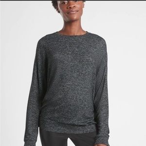 athleta mindful pullover sweater heathered grey/gray size M